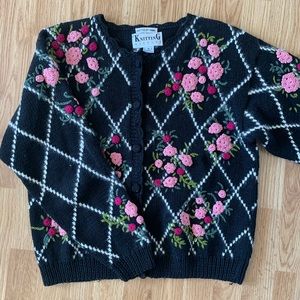 Vintage Rose Knit Cardigan